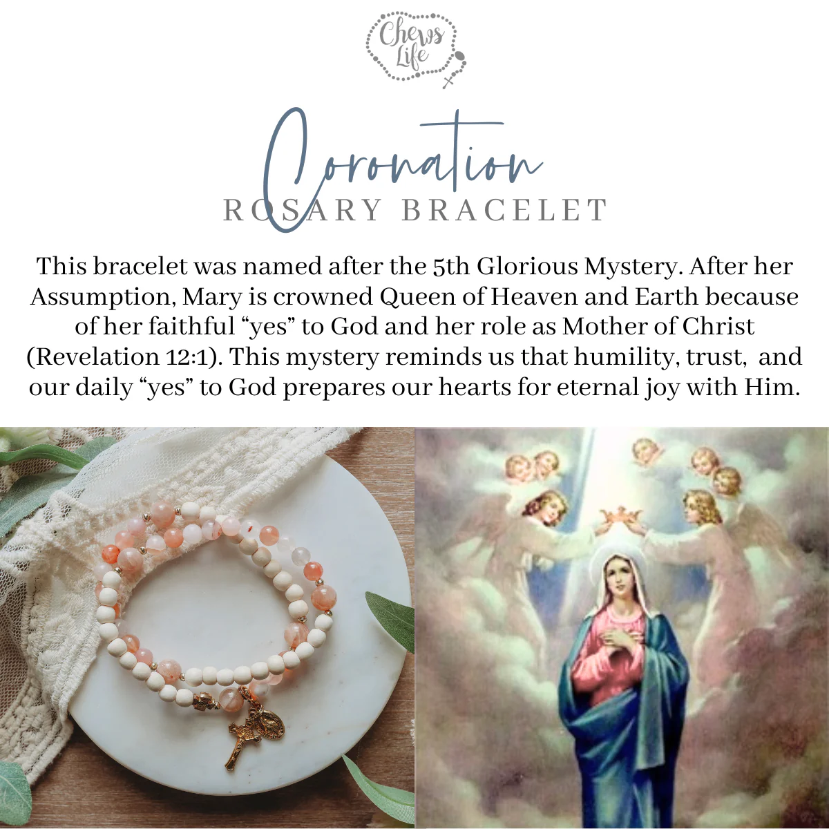 The Coronation | Stretch & Wrap Rosary Bracelet - Image 9
